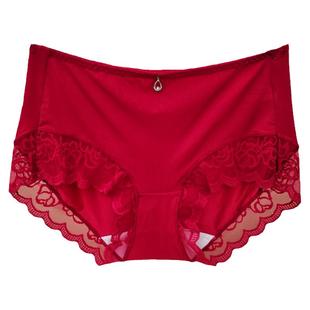 彩田花仙子内裤女中腰特价酒红小码冰丝2868/2696/2731纯色底青年