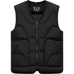 雪中飞男士羽绒马甲中老年爸爸装秋冬季居家内搭保暖鸭绒背心坎肩