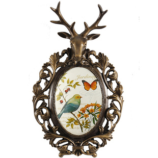 鹿头壁挂壁饰客厅墙饰玄关墙壁装饰挂件欧式美式复古卧室墙面挂饰