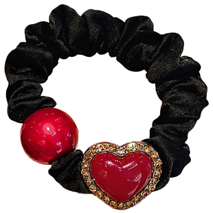 韩版红色头绳高端大肠发圈精致皮筋女扎丸子头饰2026新款马尾发绳