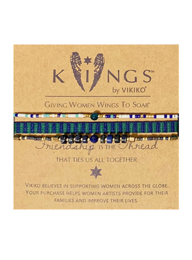 VIKIKO串珠ins小众设计 蓝色系混搭女生细手链 青金石友谊宝石