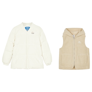 斯凯奇outlets童装男女童冬季新款梭织羽绒服外套针织背心两件套