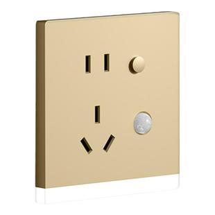 五孔插座86型嵌入式人体感应地脚灯带暗装楼梯过道床头led小夜灯