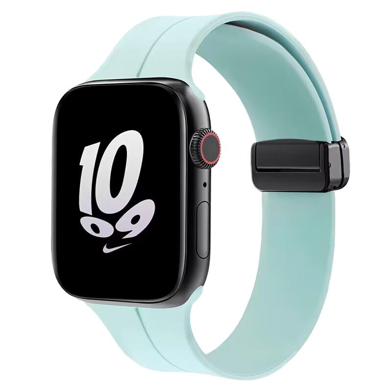 适用iwatch8苹果s7手表applewatch7表带s9硅胶se磁吸s6高级54小众新款ultra男女透气运动智能watchs数码回环