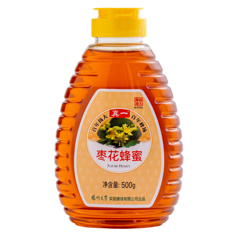 扬州大学蜂蜜农家自产枣花蜜一斤挤压瓶装原味纯正天然无添加土真