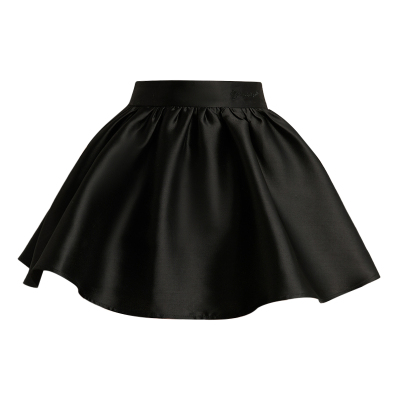 DPLAY2025年秋季新款黑色蓬蓬缎面半身裙法式气质高腰短裙裙子女