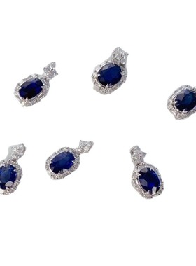 天然蓝宝石吊坠镶嵌S925银精美