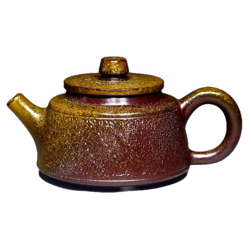 新品坭兴陶柴烧霸王壶广西钦州窑裸烧茶具茶壶泡茶壶非紫砂跳刀壶