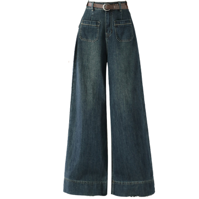 丹宁蓝牛仔裤女秋冬款2025年新款