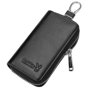 花花公子钥匙包卡包二合一真皮简约大容量多功能汽车锁匙收纳包男