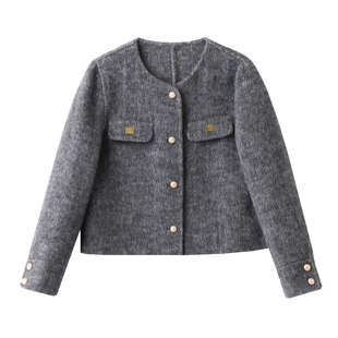 小香风羊毛呢外套女短款2025秋冬新款小个子气质百搭双面呢子大衣