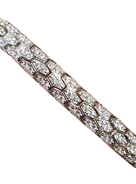 个性设计满钻蛇骨手链女圈钻重工