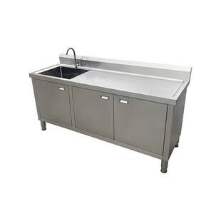 商用不锈钢洗菜盆沥水台柜家用一体洗手洗碗池厨房操作台水池水槽