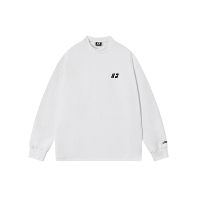 FORNINES刺绣德绒打底衫男款秋冬内搭卫衣女重磅白色保暖长袖T恤