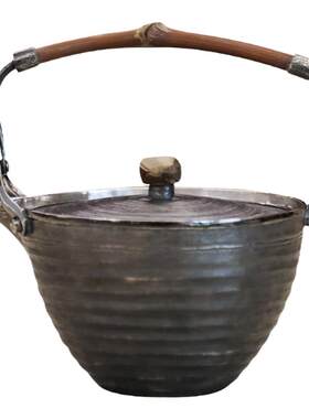 纯银时代小号斗笠型提梁银壶泡茶壶足银999纯手工新品煮茶壶180ml