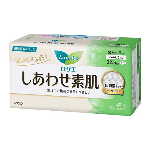 日本进口原装花王超薄透气干爽棉柔F系列护翼卫生巾22.5cm-20片
