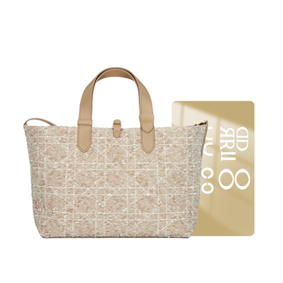适用迪奥中号 Dior Toujours手袋浅饼干色粗花呢土著包奢侈品贴膜
