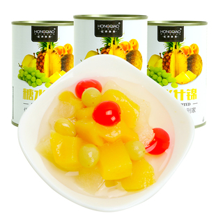 新鲜水果罐头425g糖水杂果什锦罐头餐饮烘培水果捞专用整箱6罐装