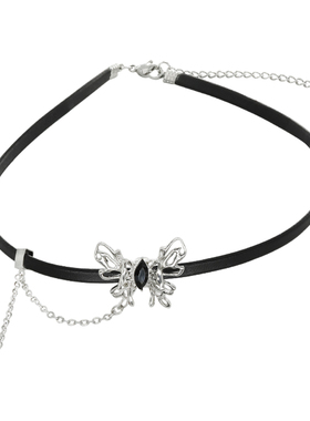暗黑蝴蝶潮酷辣妹项链choker