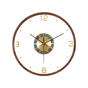 2025新款钟表挂钟客厅现代简约胡桃木高端实木轻奢高级感挂墙时钟