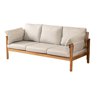 日式实木布艺沙发小户型原木风北欧简约现代客厅双三人侘寂风沙发