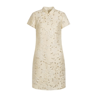 金玉满堂新中式』商场同款naivee纳薇25秋新款真丝提花旗袍连衣裙