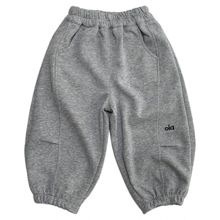 男童春秋卫裤2026新款儿童休闲弯刀裤小童宝宝洋气字母绣花束脚裤