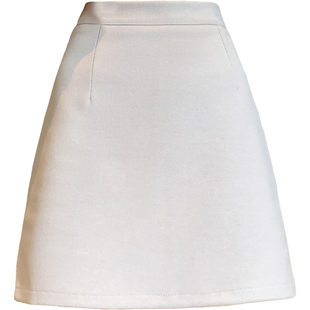 秋季穿搭韩系设计感小众包臀短裙女显瘦加厚冬季毛呢A字半身裙子