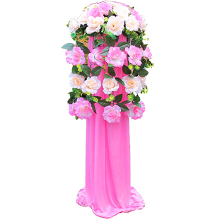 婚庆路引热销引路花篮花架子店庆开业拱门布置绢花路引花铁艺架子