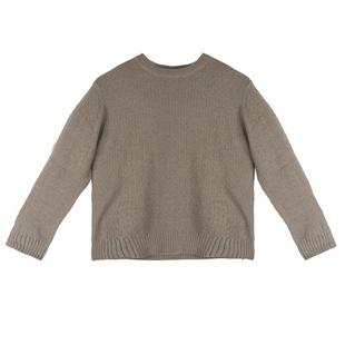 朴术男装秋冬季新款卡其色肌理感高端轻奢时尚加厚保暖圆领毛衣男