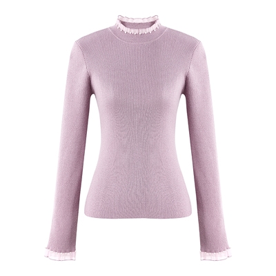 秋水伊人针织套头半高领针织衫