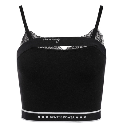 【奥莱】MAXRIENY甜辣风运动背心女春季显瘦吊带蕾丝抹胸上衣内搭