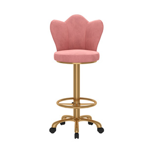 吧台椅收银台前酒吧靠背可升降旋转实验室轻奢高级感带轮滑高脚凳