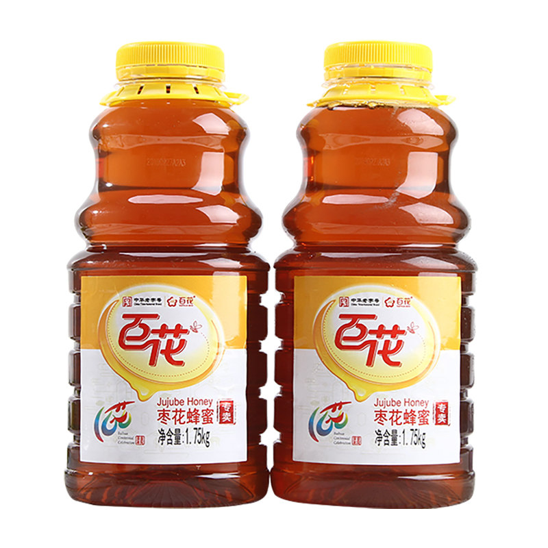 百花1750克*2瓶百花蜜土蜂蜜纯正天然农家自产家庭装枣花纯正蜂蜜