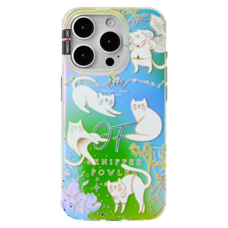 日秀 苹果15promax16手机壳双层IMD磨砂调皮猫咪小众原创全包软边壳iphone14/13华为mate60prop70pro+情侣壳