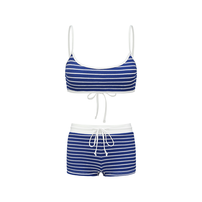 Yukari Swim分体泳衣女2025新款蓝色比基尼小胸聚拢度假温泉泳装