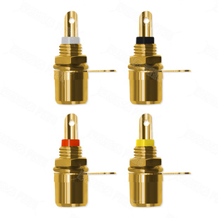 镀金RCA莲花母座 面板插座 AV音视频音响音箱功放 单向莲花母插座