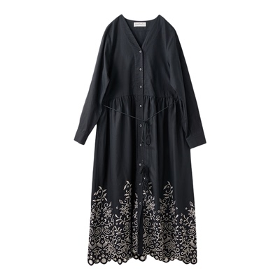 人气女巫系列黑色V领连衣裙