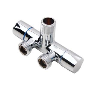 过江龙洗衣机水龙头一进二出角阀全铜冷热4分三通分水阀马桶J001