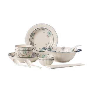 碗套装家用2025新款高颜值釉下彩陶瓷碗碟碗盘餐具乔迁新婚礼物