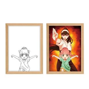 素描画相框摆台情侣照片定制创意生日礼物小夜灯diy灯光画装饰画