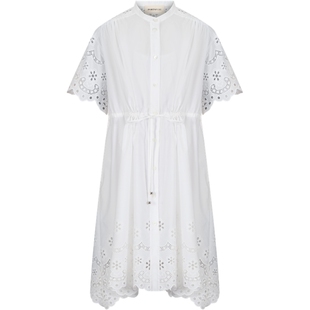 宝姿PORTSPURE女装通勤度假舒适镂空收腰束带连衣裙RT8D131TLQ008