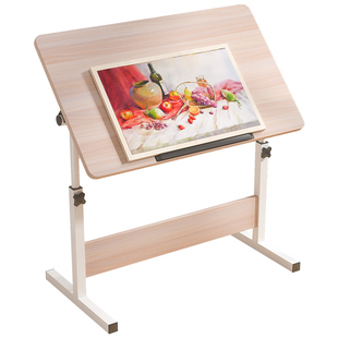 可倾斜书桌简易家用宿舍笔记本桌出租房置物学习桌懒人可折叠桌子