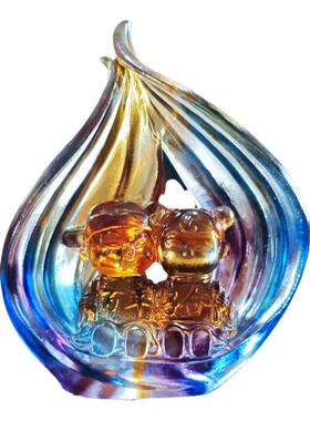 琉璃永结同心创意可爱摆件