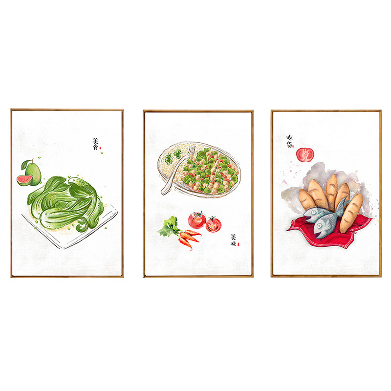 新中式风饭厅墙面寓意装饰画