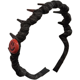 笑脸带齿发卡波浪高颅顶发箍女防滑洗脸头箍2025新款高级时尚洋气