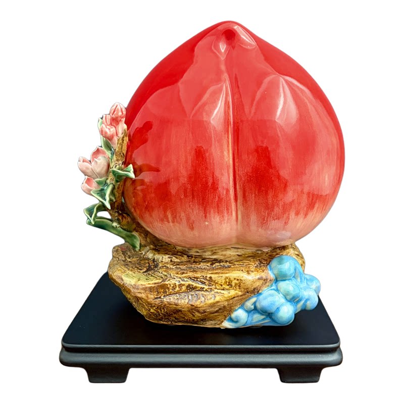 石湾陶瓷寿桃祝寿礼物