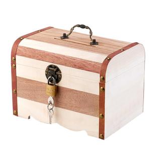 儿童储蓄存钱罐储钱箱只进不出2025新款男孩女带锁钱箱木质小学生