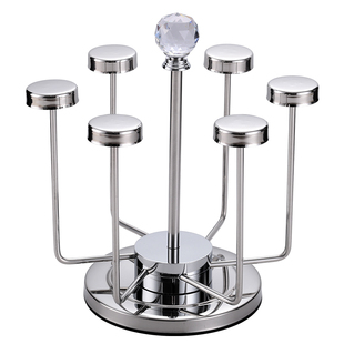 家用客厅水杯架不锈钢杯架水杯挂架创意简约旋转沥水架置物架