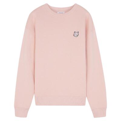 Maison Kitsune日常休闲女士小狐狸刺绣圆领长袖套头卫衣银泰百货